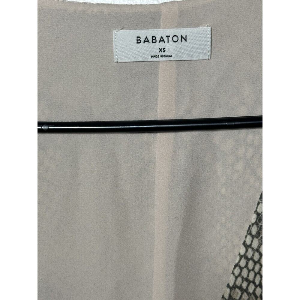 Aritzia Babaton Cream Gray Wallace Snake Print True Wrap Dress Short Sleeve XS - Picture 6 of 15